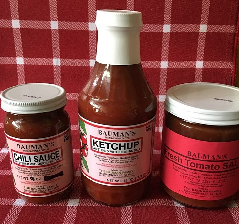 Bauman's Chili sauce and ketchup